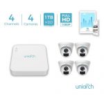 Uniarch 4CH 1TB PoE 5MP NVR Kit with 4x 1080P IP Domes