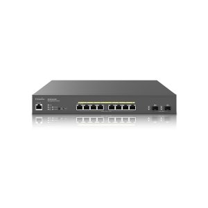 Cloud Managed 8 Port Switch 240W PoE+ Multi-Gigabit 2.5 Gb w/ 2 SFP+ Uplink Ports ECS2510FP