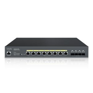 Cloud Managed 8-Port 240W PoE++ Multi Gigabit 2.5 Gb Switch w/ 4 SFP+ Uplink Ports ECS2512FP